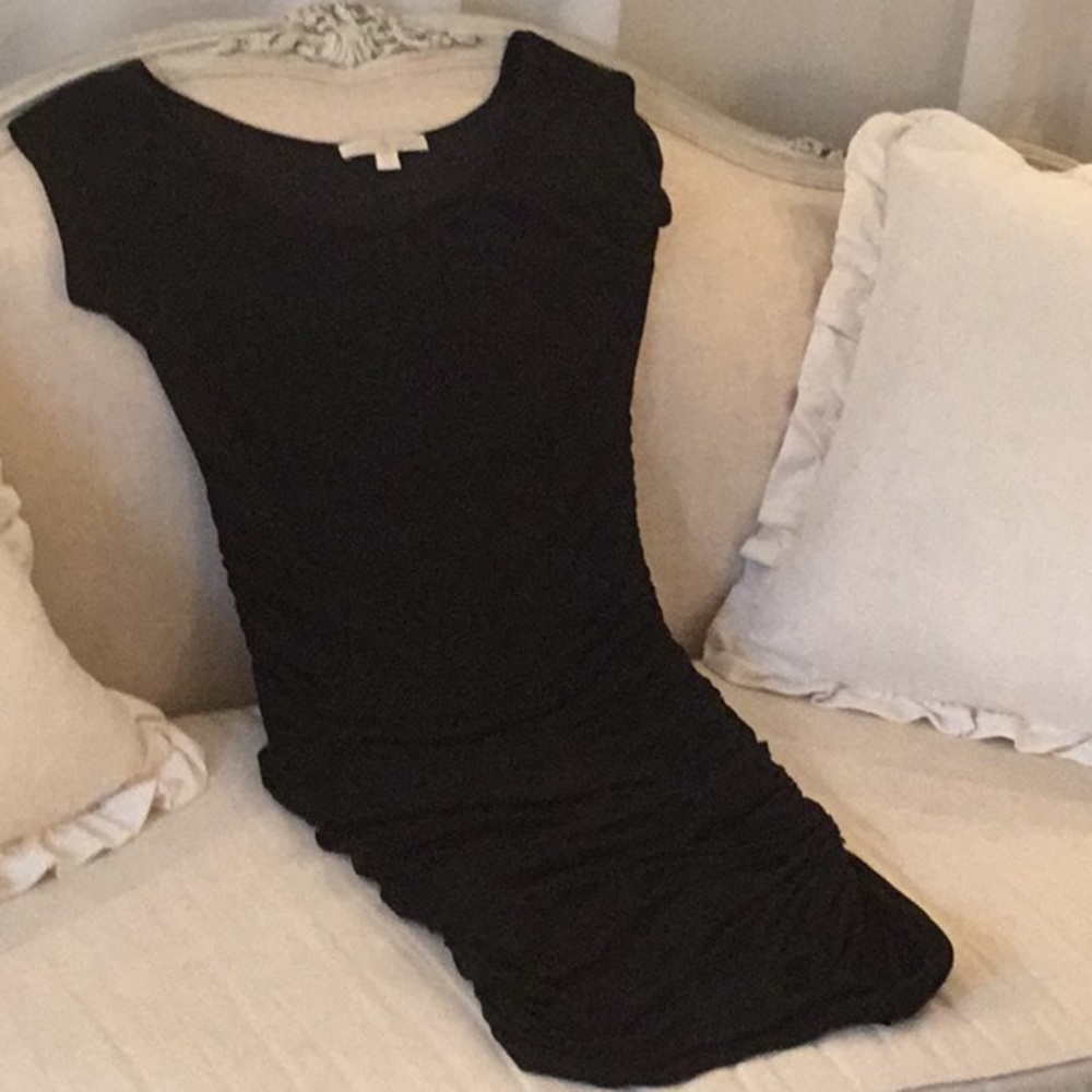 Boston Proper Black ruched Dress Size MEDIUM